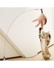 1pc kot zabawka z piórkiem kot kij różdżka z piórami z mały dzwonek mysz zabawkowe klatki plastikowe sztuczne kolorowe zabawka d