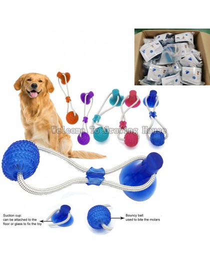 Interaktywna zabawa zabawka dla zwierząt z przyssawką pies push zabawka z TPR piłka Pet czyszczenie zębów, żucia, gry, IQ piłka 