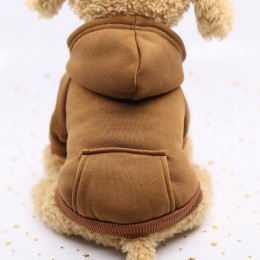 PUOUPUOU solidna bluza z kapturem pies ubrania zimowe ciepłe ubrania dla zwierząt dla psów płaszcz kurtka bawełniane ubrania dla