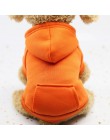 PUOUPUOU solidna bluza z kapturem pies ubrania zimowe ciepłe ubrania dla zwierząt dla psów płaszcz kurtka bawełniane ubrania dla