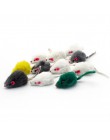 10 sztuk/partia futra królika fałszywe myszy zwierzęta kot zabawki pióro Rainbow Ball zabawki Cayts Mini śmieszne gry zabawki dl