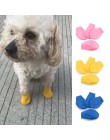 KITPIPI 4 sztuk/zestaw zwierzęta buty skarpety wodoodporne gumowe deszcz buty dla psów antypoślizgowe zewnątrz szczenięta Cachor