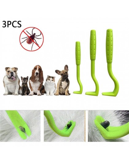 3 sztuk/zestaw z tworzywa sztucznego dla Tick Twist Hook Flea Remover Hook kot domowy pies Accessaries Tick Remover Tick narzędz