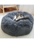 Okrągłe legowisko dla kota panier pour chien Super miękki długi pluszowy kot legowisko dla kota dom legowisko dla psa zimowe cie