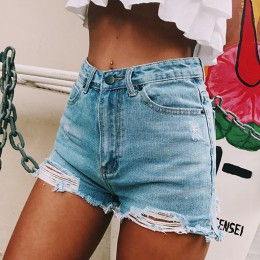 LASPERAL damskie modne spodenki letnie spodenki jeansowe z wysokim stanem dżinsy damskie krótkie nowe Femme Push Up Skinny Slim 