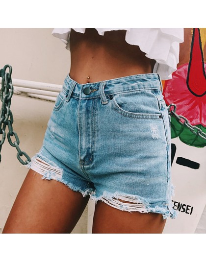 LASPERAL damskie modne spodenki letnie spodenki jeansowe z wysokim stanem dżinsy damskie krótkie nowe Femme Push Up Skinny Slim 
