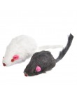 12 sztuk kot zabawkowa mysz prawdziwe futro mieszane ładowane czarne białe myszy zabawki kot Teaser Kitty kotek zabawny dźwięk s