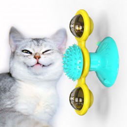 Zabawki dla kotów interaktywne Puzzle treningowe gramofon wiatrak piłka wirujące zabawki dla kota Kitten zagraj w gry artykuły d