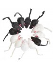 12 sztuk kot zabawkowa mysz prawdziwe futro mieszane ładowane czarne białe myszy zabawki kot Teaser Kitty kotek zabawny dźwięk s