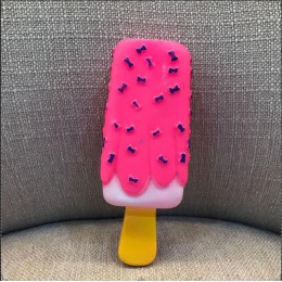 Zabawka dla psa żuć skrzypiące gumowe różowe zabawki w kształcie Popsicle dla kota Puppy Baby Dogs lody ugryzienie zabawka gryza