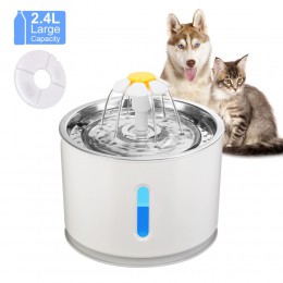2.4L automatyczny kot domowy fontanna z LED elektryczny wyciszenie podajnik wody USB pijący miska Pet automat do wody dozownik