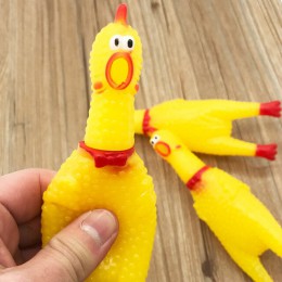 Wrzeszczący kurczak zabawka wydająca dźwięki gumowa symulacja kurczak zabawka dla psa narzędzie dekompresyjne pisk Vent kurczak