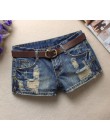 Jesienne spodenki jeansowe dla kobiet Sexy mini szorty damskie nitowe otwory jeansowe spodenki z niską talią bez paska zgrywanie