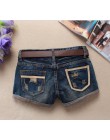 Jesienne spodenki jeansowe dla kobiet Sexy mini szorty damskie nitowe otwory jeansowe spodenki z niską talią bez paska zgrywanie