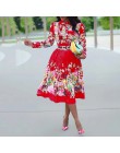 Wiosna z długim rękawem damska plisowana kwiecista sukienka z nadrukiem 2020 elegancka suczka Plus rozmiar afrykańska biurowa, d