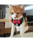 Eleganckie szelki dla psa i kota kamizelka ze smyczą Bowtie regulowany garnitur Tuxedo śliczne Bowknot Cat zestaw smycz i uprząż