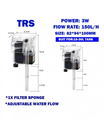 SunSun Hang On Up filtr wodospadowy pompy wodne wiszące zewnętrzne pompy do 15-120L akwarium ryby żółw zbiornik HBL serii Skimme