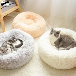 Legowisko dla kota długie pluszowe Super miękkie łóżko dla zwierząt hodowla okrągłe hodowla psia buda kot zimowy ciepły śpiwór p
