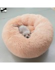 Legowisko dla kota długie pluszowe Super miękkie łóżko dla zwierząt hodowla okrągłe hodowla psia buda kot zimowy ciepły śpiwór p