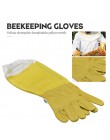 Rękawice pszczelarskie rękawy ochronne oddychająca żółta siatka biała skóra owcza i tkanina do pszczelarstwa rękawice pszczelars