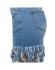 Adogirl Plus rozmiar S-3XL spodenki dżinsowe jednokolorowe frędzlami szlifowane spodenki jeansowe damskie letnie dorywczo proste