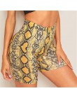 Seksowne damskie szorty na lato nowy nadruk węża spodenki z wysokim stanem w pasie krótkie spodnie damskie spodnie szorty Mujer