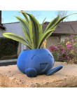 Ozdobna elegancka donica do roślin kwiatów traw niebieska w kształcie Oddish pokemon zabawna modna