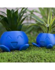 Ozdobna elegancka donica do roślin kwiatów traw niebieska w kształcie Oddish pokemon zabawna modna