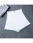 Biały czarny Stretch garnitur szorty kobiety nowy Mini krótkie spodenki z wysokim stanem kobiet Hotpants eleganckie szerokie nog