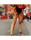 Weekeep Streetwear płomień drukuj spodenki z wysokim stanem kobiety Sexy moda Fitness trening spodenki dla motocyklisty krótki F