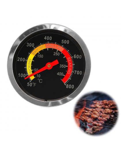 Nowa stal nierdzewna grill do wędzenia termometr grillowy wskaźnik temperatury 10-400Degrees stopni celsjusza