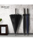Gorąca sprzedaż marki parasol przeciwdeszczowy mężczyźni jakości 24K mocny wiatroszczelny rama z włókna szklanego drewniany para