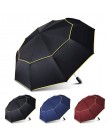 120CM w pełni automatyczny podwójny duży parasol deszcz kobiety 3 składany wiatroodporny duży parasol mężczyźni podróż służbowy 