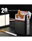 Nowy 20-pack zapalniczka do ładowania + metalowa papierośnica USB-opłata w wysokości zapalniczka elektroniczna kreatywny papiero