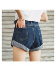 LASPERAL Streamgirl wysokiej talii spodenki jeansowe damskie krótkie Femme szerokie nogawki w pasie dżinsy vintage szorty luźne 