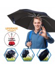 Składający się Parasol deszcz kobiety mężczyźni duża wiatroszczelna czarna powłoka parasole przeciwsłoneczne prezenty Parasol au