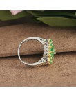 Cellacity luksusowy kwiat projekt drążą srebro 925 biżuteria kamienie pierścionek ze szmaragdem dla kobiet kreatywnych kobiet pr