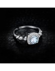 JewelryPalace 1ct prawdziwy niebieski pierścień topaz 925 srebro pierścionki dla kobiet pierścionek zaręczynowy aureola srebro 9