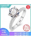 YANHUI luksusowe 2.0ct Lab diamentowe wesele obrączki dla panny młodej 100% prawdziwe 925 srebro pierścionki kobiety biżuterii R