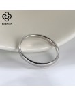 Rinntin 925 srebro proste para pierścień miłośników geometryczne obrączki ślubne Fine Jewelry wygrawerować słowa TSRC1