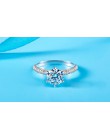 YANHUI luksusowe 2.0ct Lab diamentowe wesele obrączki dla panny młodej 100% prawdziwe 925 srebro pierścionki kobiety biżuterii R