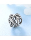 Nowy 925 srebro moda krzyż z dziurką cyrkon okrągły DIY koraliki Fit oryginalny bransoletka typu charm pandora tworzenia biżuter