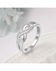 925 srebro pierścienie nieskończoności dla kobiet nieskończony symbol miłości obrączka modna biżuteria na prezent dla matki (Jew