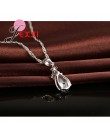 Moda 925 Sterling Silver Water Drop jasny kryształ naszyjnik kolczyki zestaw kobiet kobieta ślub biżuteria zaręczynowa zestaw pr