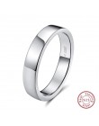 Rinntin 925 srebro proste para pierścień miłośników geometryczne obrączki ślubne Fine Jewelry wygrawerować słowa TSRC1