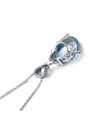 Bague Ringen naszyjnik dla kobiet srebro 925 biżuteria łańcuszek do obojczyka akwamaryn wisiorek syrenka Ocean Valentine Fashion