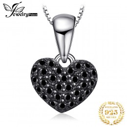 JPalace serce naturalny czarny spinel naszyjnik 925 Sterling Silver Gemstones Choker komunikat naszyjnik kobiety bez łańcucha