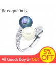 Barokowa naturalna perła słodkowodna biżuteria 925 srebro dwa pierścionki z perłą dla kobiet wysokiej jakości cyrkon prezent ślu