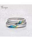 Thaya S925 srebrne pierścionki dla par drugi brzeg Starry Design pierścionki dla kobiet mężczyzn Resizable Symbol miłość biżuter