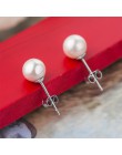Cellacity klasyczna okrągła płytka kolczyki dla kobiet biały różowy srebrny 925 biżuteria wdzięku delikatne kolczyki Party preze